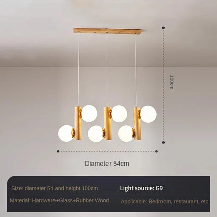 Suspension en bois et verre au design moderne pour restaurant — LZ4X9TQ