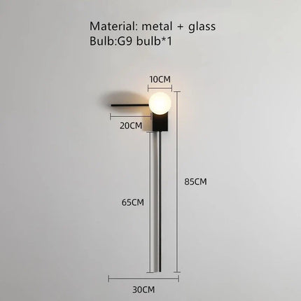 Applique murale moderne boule créative avec abat-jour en verre — LZ4P9XQ