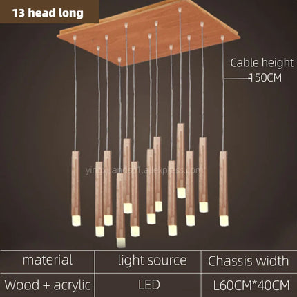 Lustre suspendu moderne en bois pour tous espaces — LZ4N7Q2
