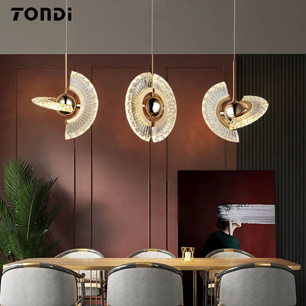 Lustre ovale en cristal avec éclairage LED nordique — LZ4P9X