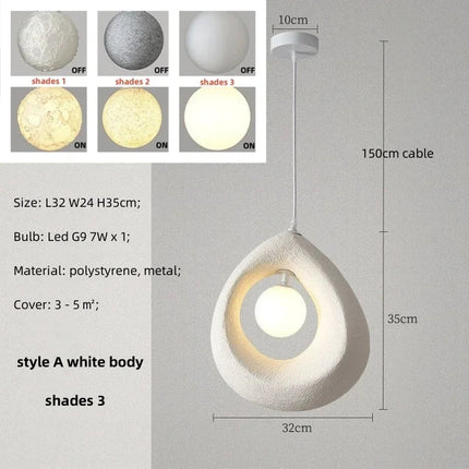 Nordique salle à manger suspension Led lumières Wabi Sabi Led suspension lampe chambre minimalisme suspension lampe décor à la maison éclairage intérieur lampe