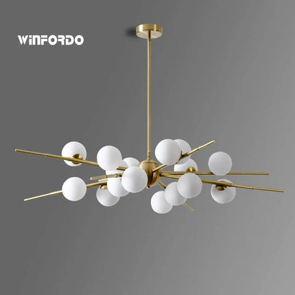 suspension LED en forme de boule de verre design moderne