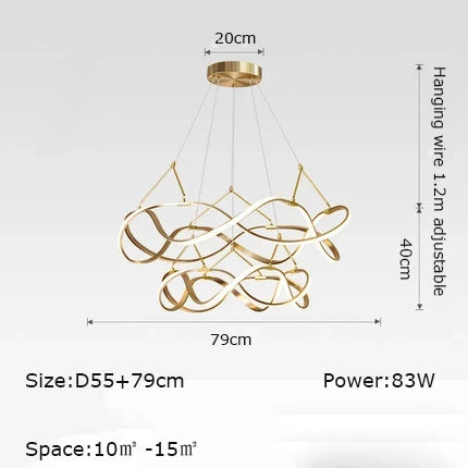 Lustre suspension LED au style moderne nord-européen — LZ4X9T2