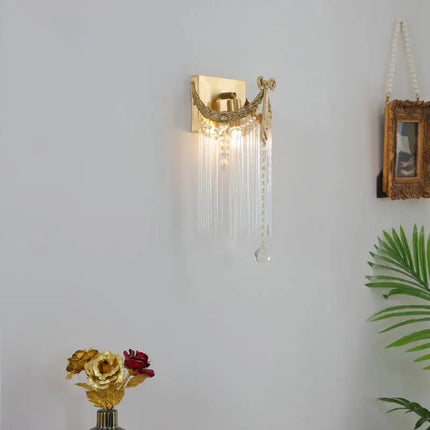 Applique murale vintage en cristal et laiton pour intérieur élégant — LZ4X9P2
