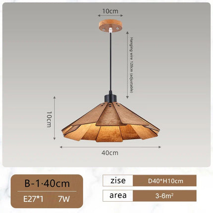 Suspension en bois style rétro japonais pour décoration intérieure — LZ4M7Q2