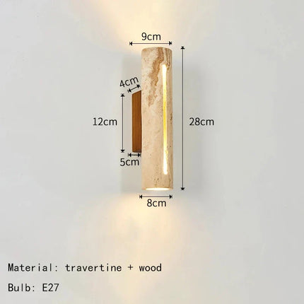 Applique murale art déco en pierre naturelle et bois pour ambiance chaleureuse — LZ4X9P2Q