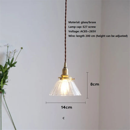 suspension rétro en verre et laiton pour décoration intérieure