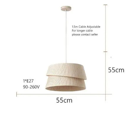 Lustre suspension minimaliste en tissu fait main style wabi sabi — LZ3F9XQ