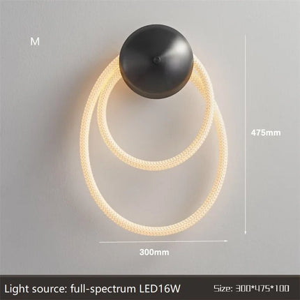 applique murale led minimaliste en fibre tissée en silicone souple