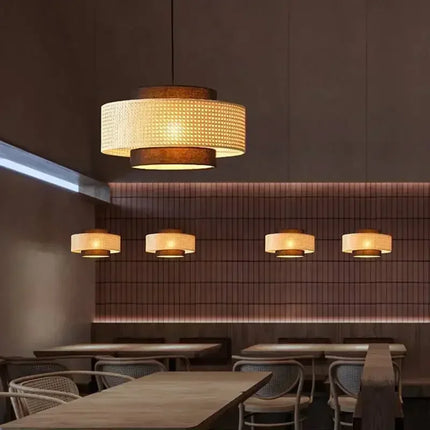 Lustre suspension en rotin tissé pour décoration intérieure — LZ7XQ2