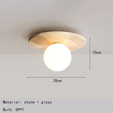 Plafonnier rond en marbre avec ampoule en verre pour restaurant — LZ4XJ9