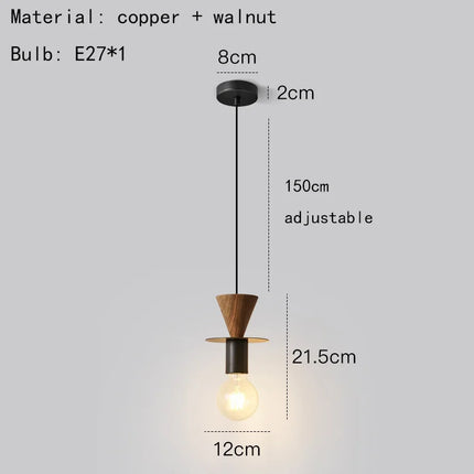Suspension élégante en bois et métal pour intérieur moderne — LZ4X9T
