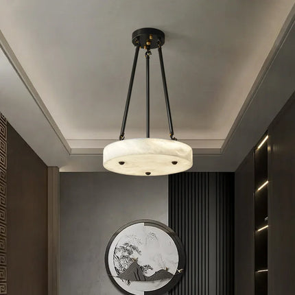 Lustre LED minimaliste en marbre et cuivre rétro — LZ4X9T