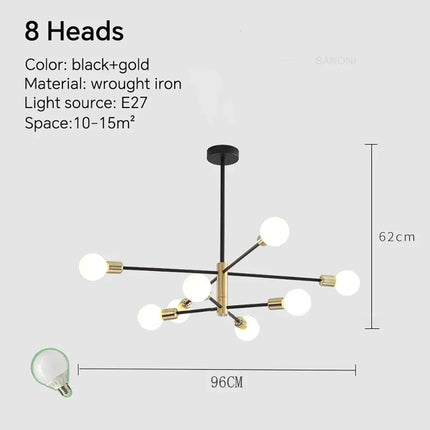 Suspension nordique à lampes rotatives pour décoration intérieure — LZ4X9P
