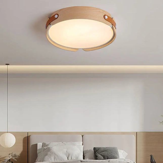 Plafonnier moderne en bois avec télécommande pour intérieur — LZ4X9T