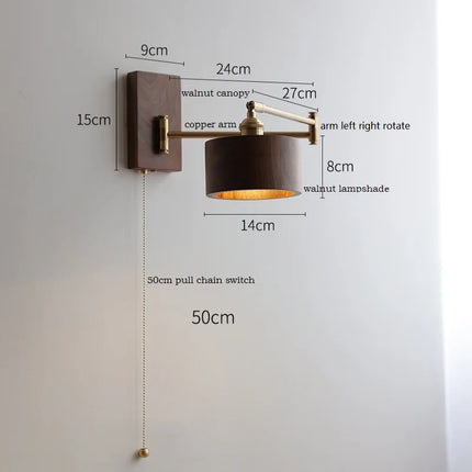 Applique murale LED en bois de frêne et noyer — LZ4X9T2