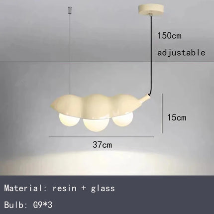 Lustre en verre à pois avec éclairage en résine créative — LZ4X9J