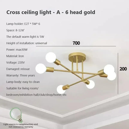 Lustre LED moderne semi-noir blanc et or pour salon et chambre — LZ4M9Q2