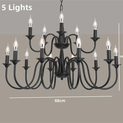 lustre rustique classique en fer pour décoration intérieure