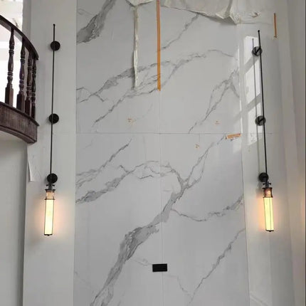 Applique murale en marbre avec éclairage LED style chinois — LZ4X9P2