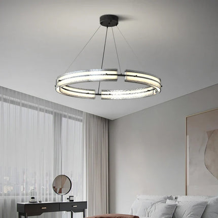 Suspension minimaliste en fer avec verre ondulé pour intérieur moderne — LZ4X9P2