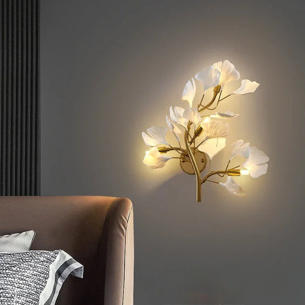 Applique murale LED en céramique décor ginkgo moderne — LZ4X9P2