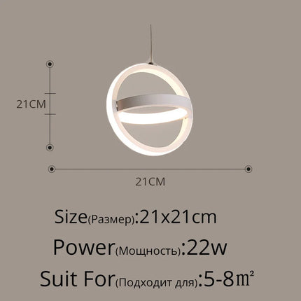 suspension led moderne pour éclairage intérieur design élégant