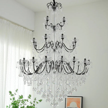 Lustre vintage en cristal avec éclairage LED élégant — LZ4X9P