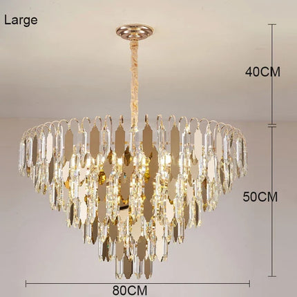 Lustre LED design élégant en cristal doré pour intérieur — LZ4XJ9