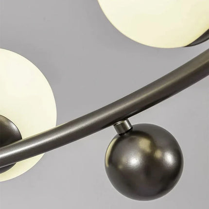 Suspension réglable en métal et verre blanc au design moderne — LZ4X9T