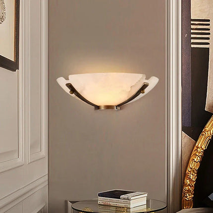 Applique murale en cuivre avec bol en marbre style européen luxueux — LZ4X9P2