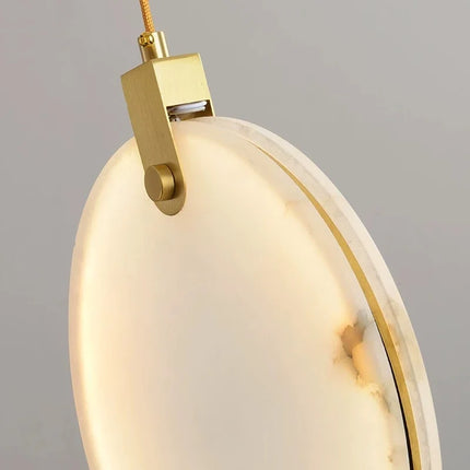 Lustre léger en cuivre et marbre naturel pour décoration élégante — LZ4T9QJ