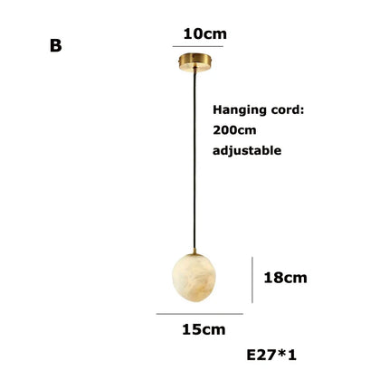 Suspension LED géométrique en marbre à intensité variable — LZ7FQ2