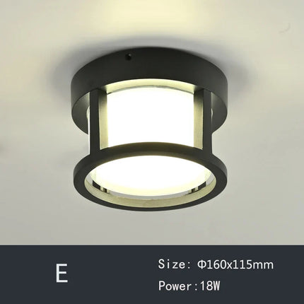 Plafonnier étanche rond et carré pour jardin et balcon lumineux — LZ4P9XQ
