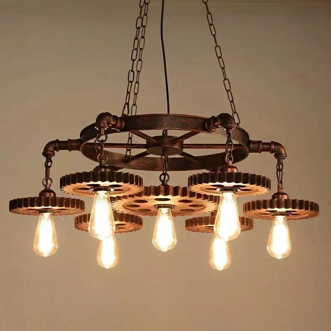 Lustre en fer forgé style rustique industriel — LZ4P9XJ