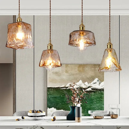 Lustre suspension en verre rétro pour café et restaurant — LZ4X9P2