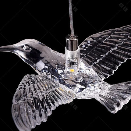 YOULAIKE oiseau design led lustre pour escalier de luxe salon suspendu luminaire couloir longue spirale acrylique lampes
