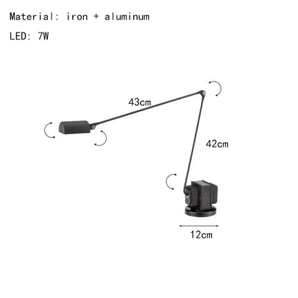 Lampadaire LED minimaliste à long bras en métal avec prise — LZ4X9P