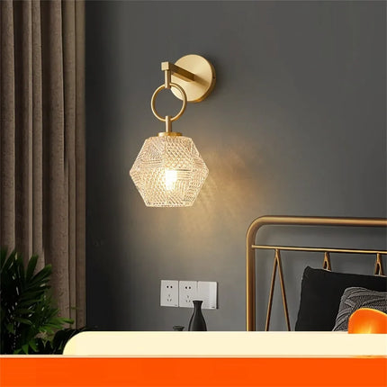 Applique murale décorative en cuivre et verre avec LED intégrée — LZ4X9Q7