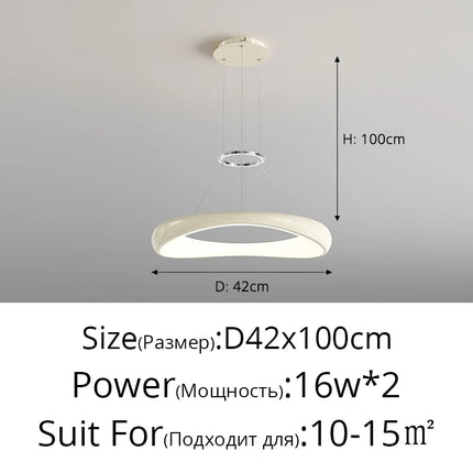 Lustre LED suspension anneau simple style nordique pour restaurant et bar — LZ4F9Q2