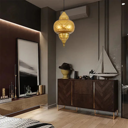 Lustre LED style Sandyha doré pour décoration intérieure Asie du Sud-Est — LZ4X9Q7N