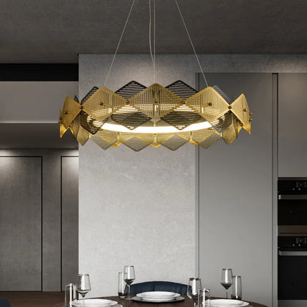 lustre post-moderne en acier inoxydable suspension led minimaliste italienne