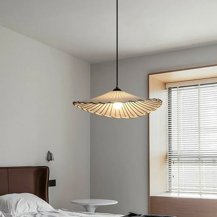 Suspension nordique en tissu avec abat-jour en paille pour intérieur — LZ4X9M