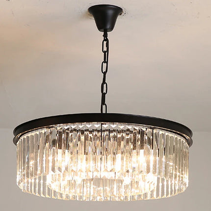 Lustre rond en cristal de luxe avec lampes dorées — LZ4X9P