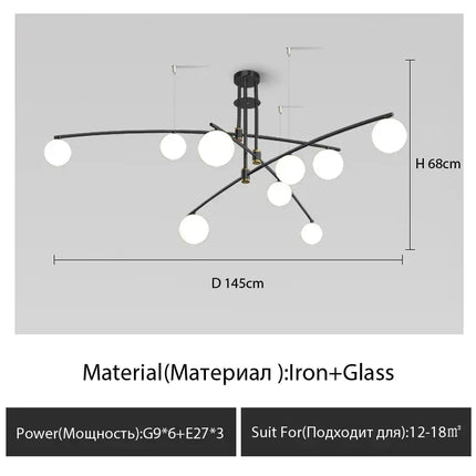 Lustre suspension en verre style nordique pour intérieur — LZ4XJ9