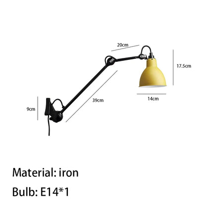 Applique murale rotative en métal avec prise intégrée pour éclairage — LZ4X9J