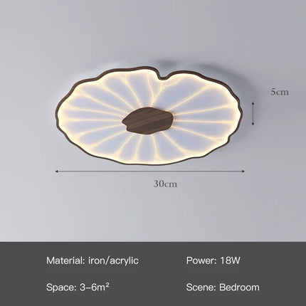 Plafonnier LED moderne en métal design feuille de lotus pour salon et chambre — LZ4X9P2