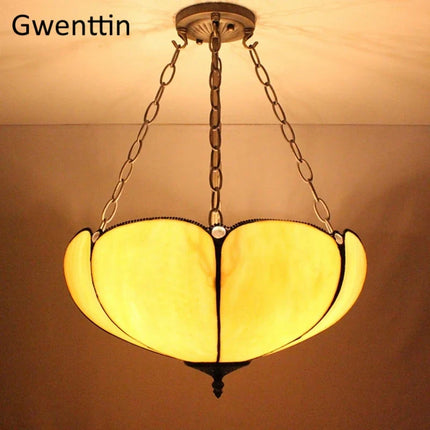 Lustre suspension en verre teinté style Tiffany pour intérieur — LZ4X9M