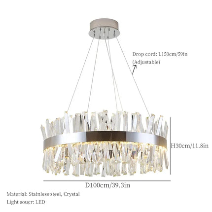 Lustre en cristal lumineux style nordique pour décoration moderne — LZ4XJ9
