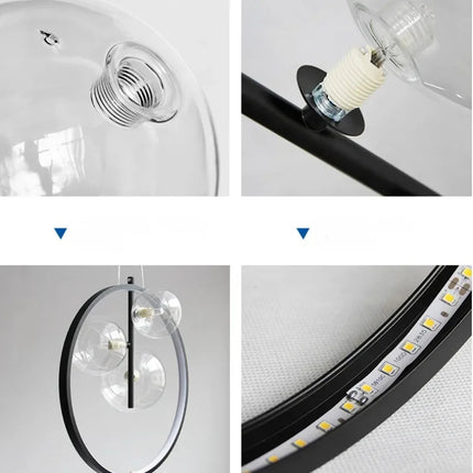 Suspension moderne en verre à bulles pour décoration intérieure et restaurant — LZ4X9T2